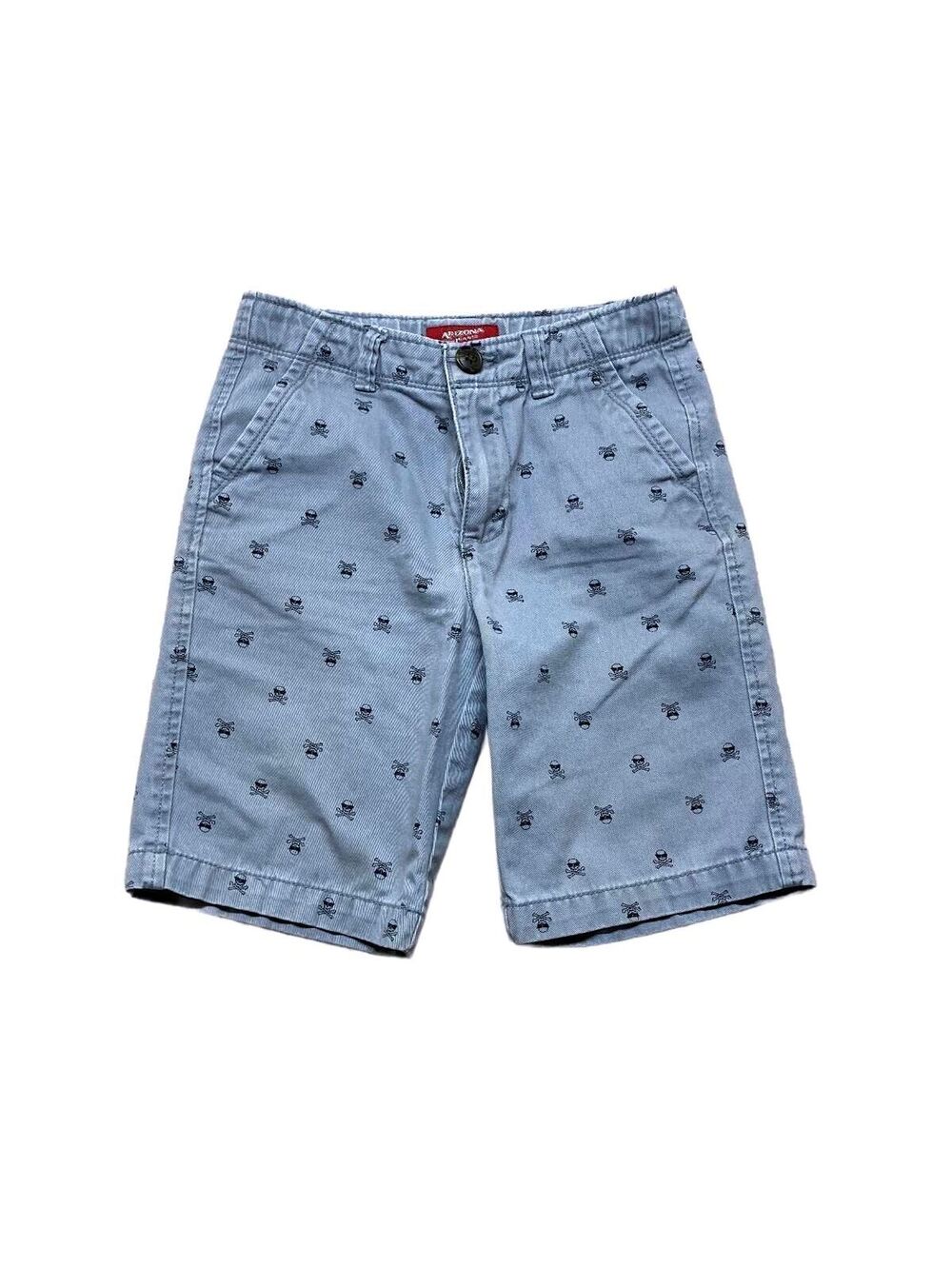 Arizona Jean Co. Boys' Gray Cotton Skull Print Shorts Size 7